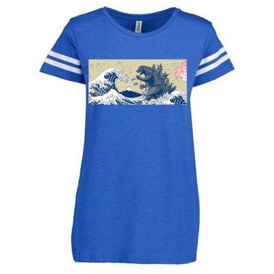 Monster VS the Great Wave Of Kanagaw Enza Ladies Jersey Football T-Shirt