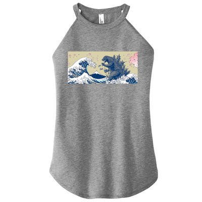 Monster VS the Great Wave Of Kanagaw Women's Perfect Tri Rocker Tank