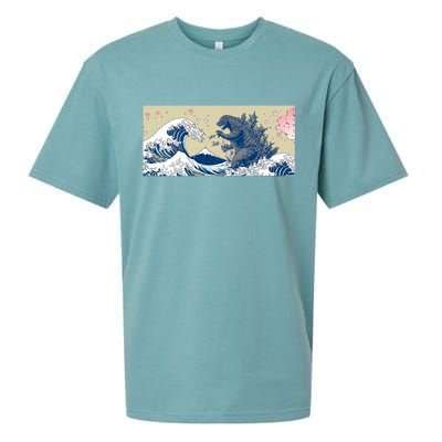 Monster VS the Great Wave Of Kanagaw Sueded Cloud Jersey T-Shirt