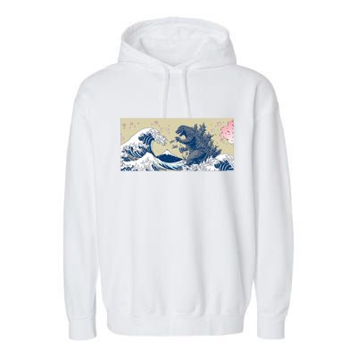 Monster VS the Great Wave Of Kanagaw Garment-Dyed Fleece Hoodie