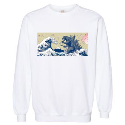 Monster VS the Great Wave Of Kanagaw Garment-Dyed Sweatshirt