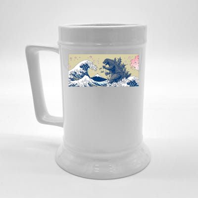 Monster VS the Great Wave Of Kanagaw Beer Stein