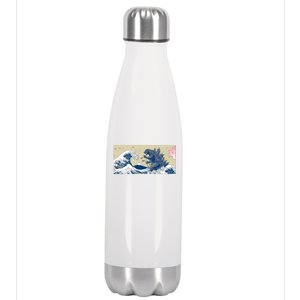 Monster VS the Great Wave Of Kanagaw Stainless Steel Insulated Water Bottle