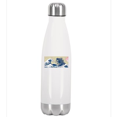 Monster VS the Great Wave Of Kanagaw Stainless Steel Insulated Water Bottle