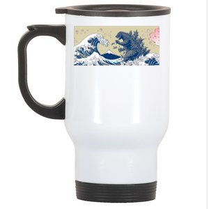 Monster VS the Great Wave Of Kanagaw Stainless Steel Travel Mug