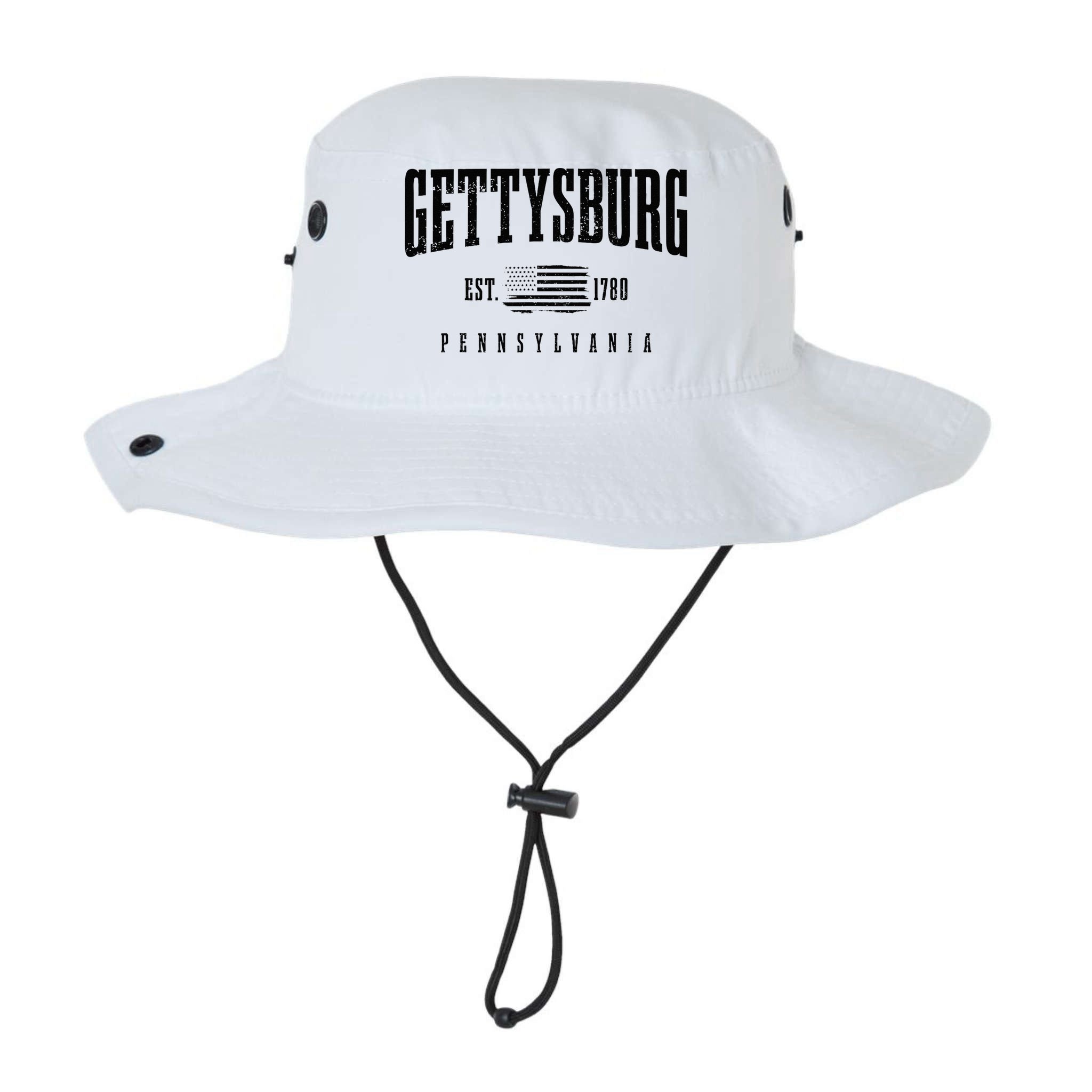 Gettysburg Pennsylvania 1780 Vintage American Flag Patriotic Bucket Hat
