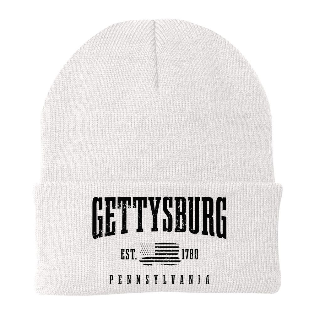 Gettysburg Pennsylvania 1780 Vintage American Flag Patriotic Beanie