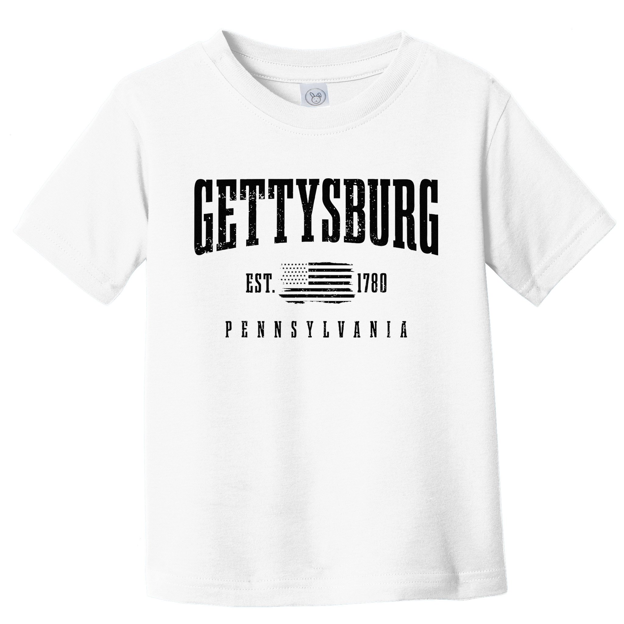 Gettysburg Pennsylvania 1780 Vintage American Flag Patriotic Toddler T-Shirt
