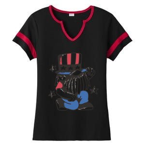 Gnome Patriot 4th Of July Ladies Halftime Notch Neck Tee