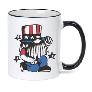 Gnome Patriot 4th Of July 11oz Black Color Changing Mug