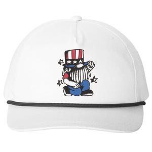 Gnome Patriot 4th Of July Snapback Five-Panel Rope Hat