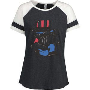 Gnome Patriot 4th Of July Enza Ladies Jersey Colorblock Tee