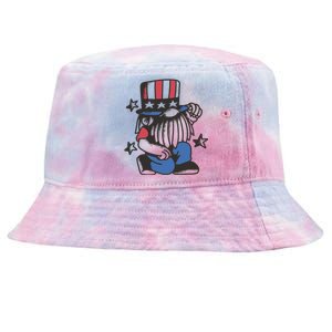 Gnome Patriot 4th Of July Tie-Dyed Bucket Hat