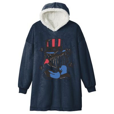 Gnome Patriot 4th Of July Hooded Wearable Blanket