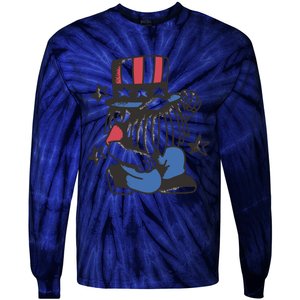 Gnome Patriot 4th Of July Tie-Dye Long Sleeve Shirt