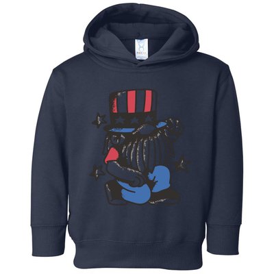 Gnome Patriot 4th Of July Toddler Hoodie