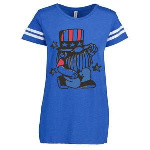 Gnome Patriot 4th Of July Enza Ladies Jersey Football T-Shirt