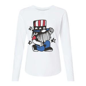 Gnome Patriot 4th Of July Womens Cotton Relaxed Long Sleeve T-Shirt