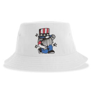 Gnome Patriot 4th Of July Sustainable Bucket Hat