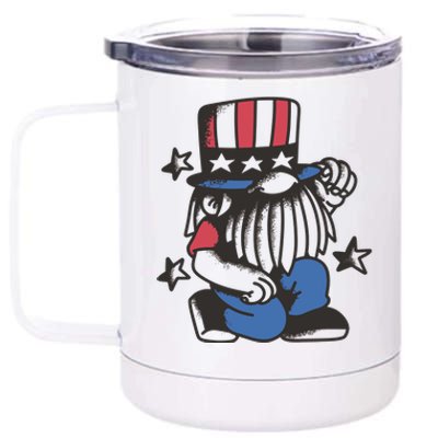 Gnome Patriot 4th Of July 12 oz Stainless Steel Tumbler Cup