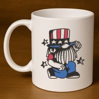 Gnome Patriot 4th Of July 11oz C Handle Ceramic Mug