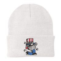 Gnome Patriot 4th Of July Knit Cap Winter Beanie