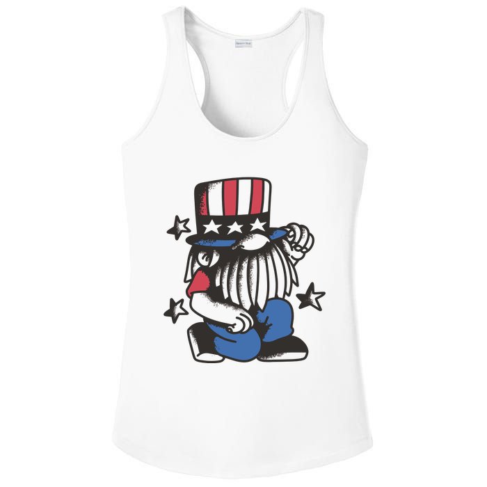 Gnome Patriot 4th Of July Ladies PosiCharge Competitor Racerback Tank