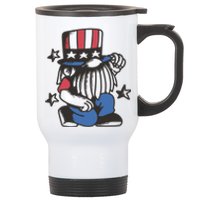 Gnome Patriot 4th Of July Stainless Steel Travel Mug