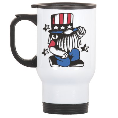 Gnome Patriot 4th Of July Stainless Steel Travel Mug