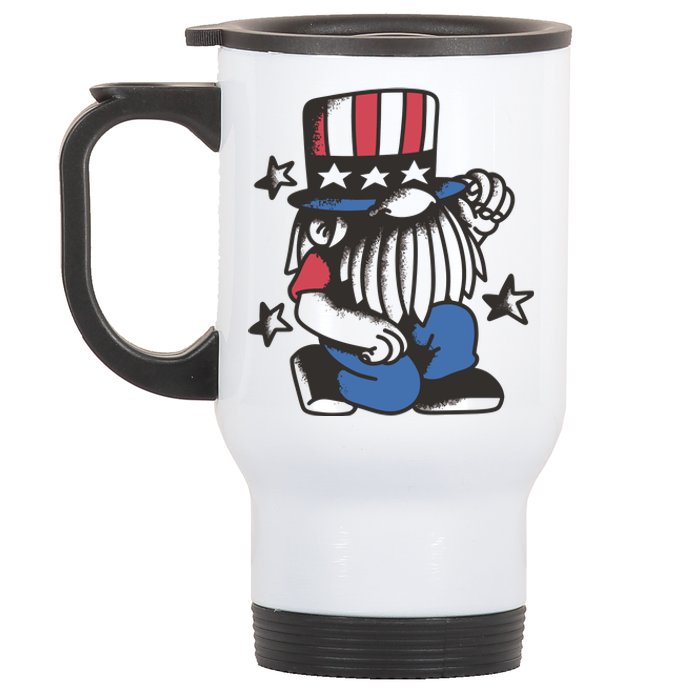 Gnome Patriot 4th Of July Stainless Steel Travel Mug