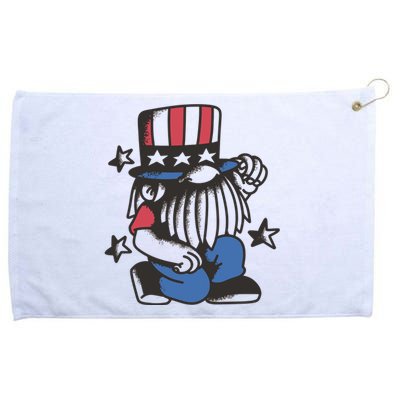 Gnome Patriot 4th Of July Grommeted Golf Towel