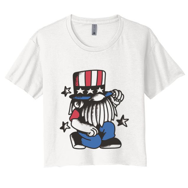 Gnome Patriot 4th Of July Crop Top