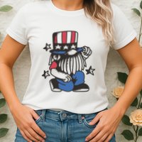 Gnome Patriot 4th Of July Womens T-Shirt
