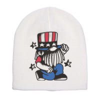 Gnome Patriot 4th Of July Short Acrylic Beanie