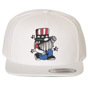 Gnome Patriot 4th Of July Wool Snapback Cap