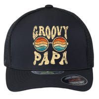 Groovy Papa 70s Aesthetic Nostalgia 1970's Retro Groovy Dad Flexfit Unipanel Trucker Cap