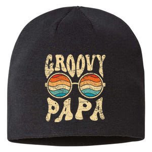 Groovy Papa 70s Aesthetic Nostalgia 1970's Retro Groovy Dad Sustainable Beanie