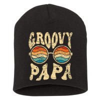 Groovy Papa 70s Aesthetic Nostalgia 1970's Retro Groovy Dad Short Acrylic Beanie