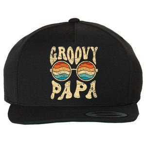 Groovy Papa 70s Aesthetic Nostalgia 1970's Retro Groovy Dad Wool Snapback Cap