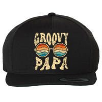 Groovy Papa 70s Aesthetic Nostalgia 1970's Retro Groovy Dad Wool Snapback Cap