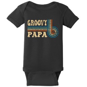 Groovy Papa 70s Aesthetic Nostalgia 1970S Retro Groovy Dad Baby Bodysuit