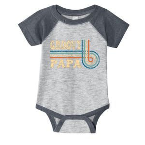 Groovy Papa 70s Aesthetic Nostalgia 1970S Retro Groovy Dad Infant Baby Jersey Bodysuit