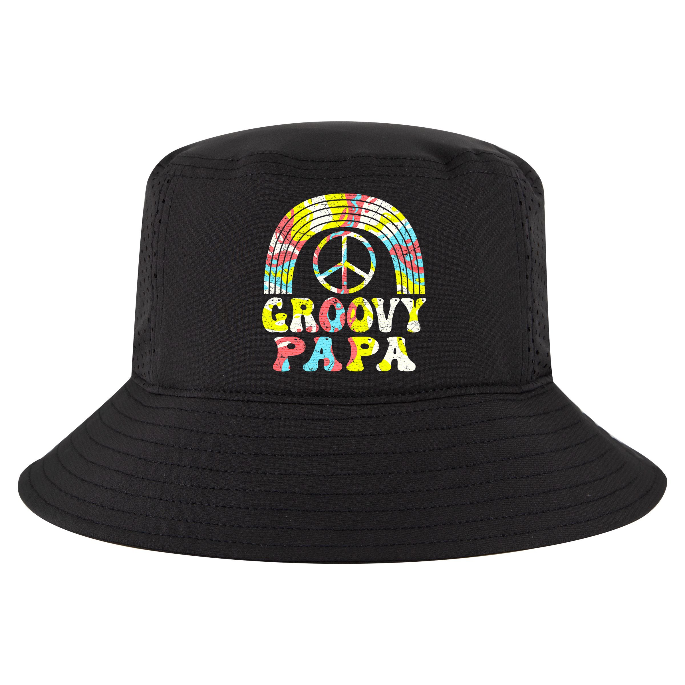 Groovy Papa 70s Aesthetic Nostalgia 1970s Retro Groovy Dad Cool Comfort Performance Bucket Hat