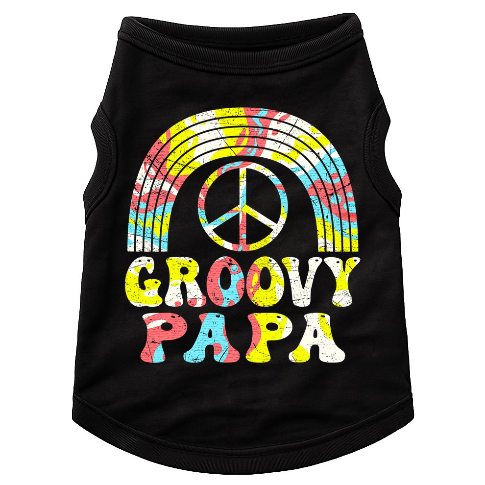 Groovy Papa 70s Aesthetic Nostalgia 1970s Retro Groovy Dad Doggie Tank