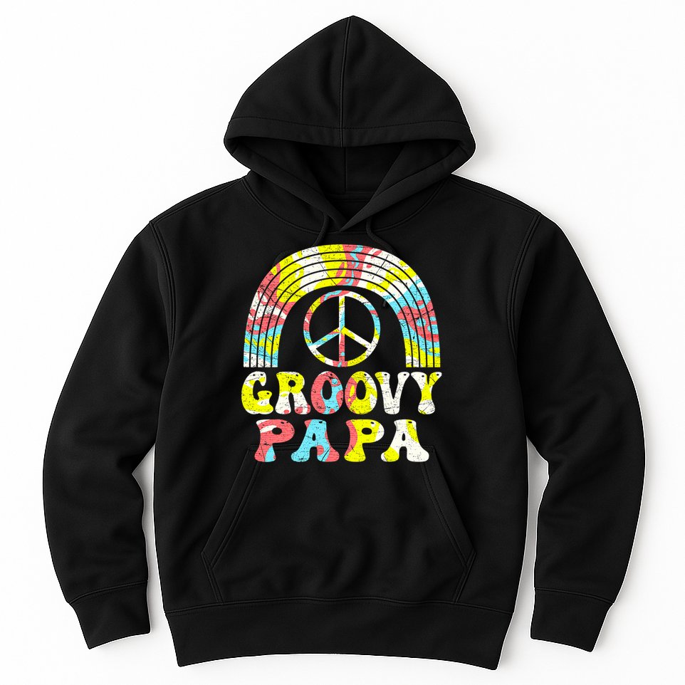 Groovy Papa 70s Aesthetic Nostalgia 1970s Retro Groovy Dad Hoodie