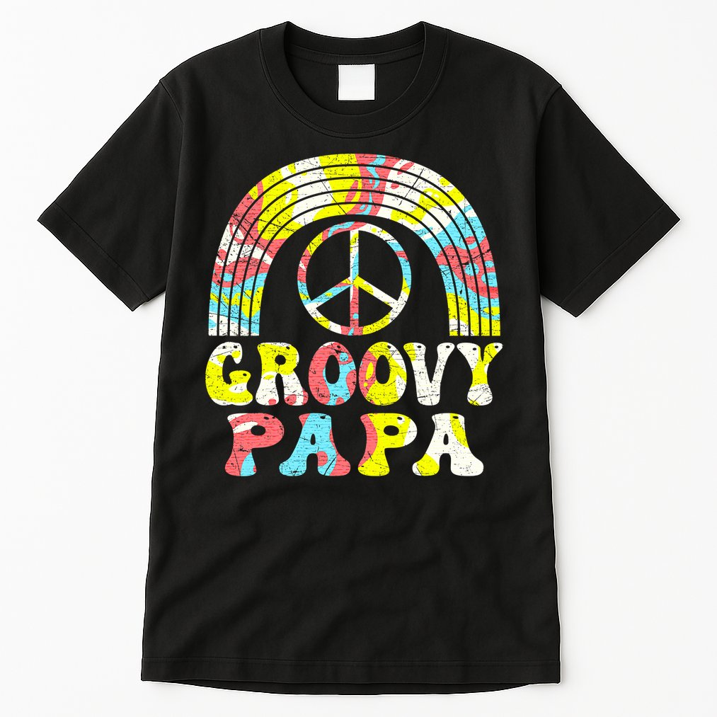 Groovy Papa 70s Aesthetic Nostalgia 1970s Retro Groovy Dad Tall T-Shirt