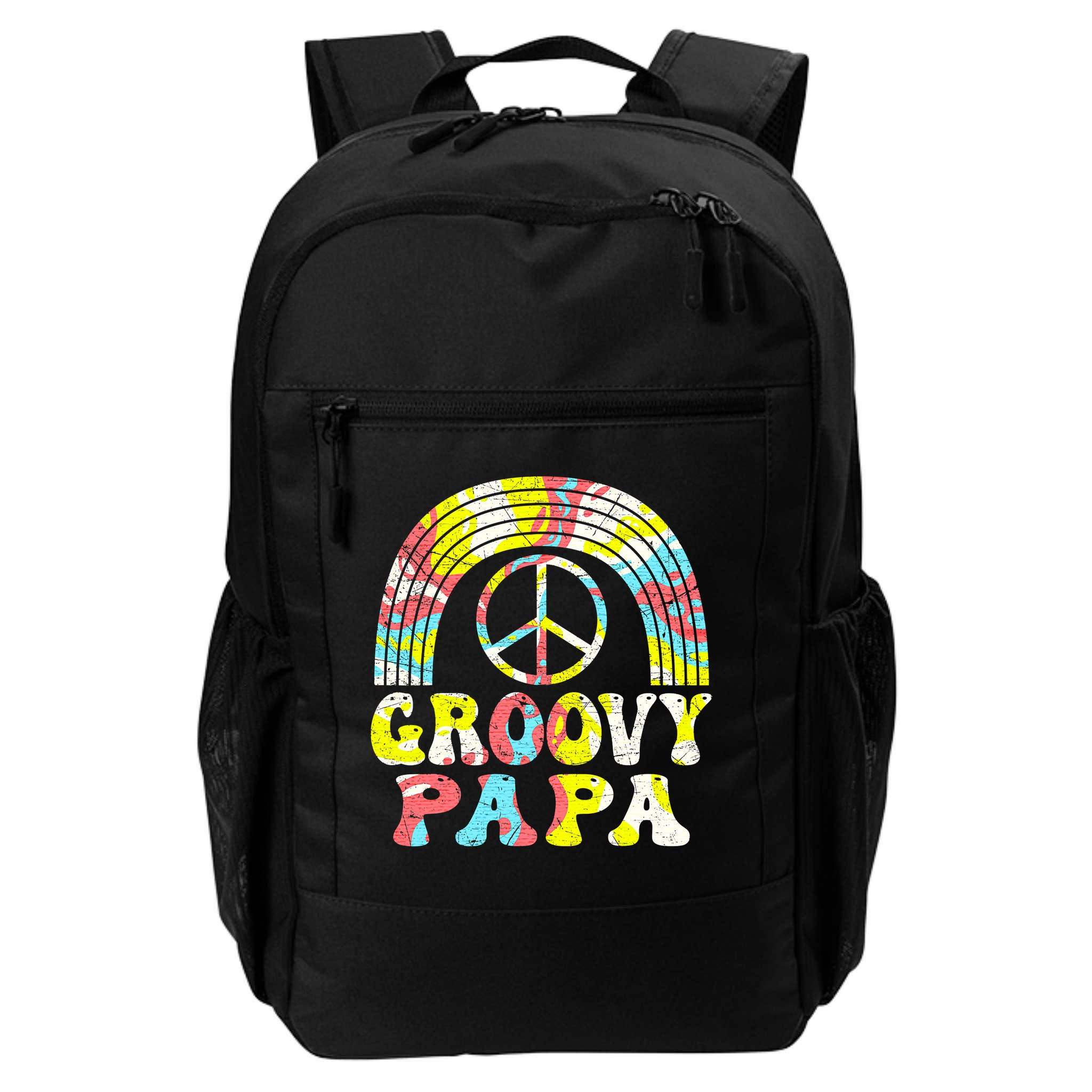 Groovy Papa 70s Aesthetic Nostalgia 1970s Retro Groovy Dad Backpack