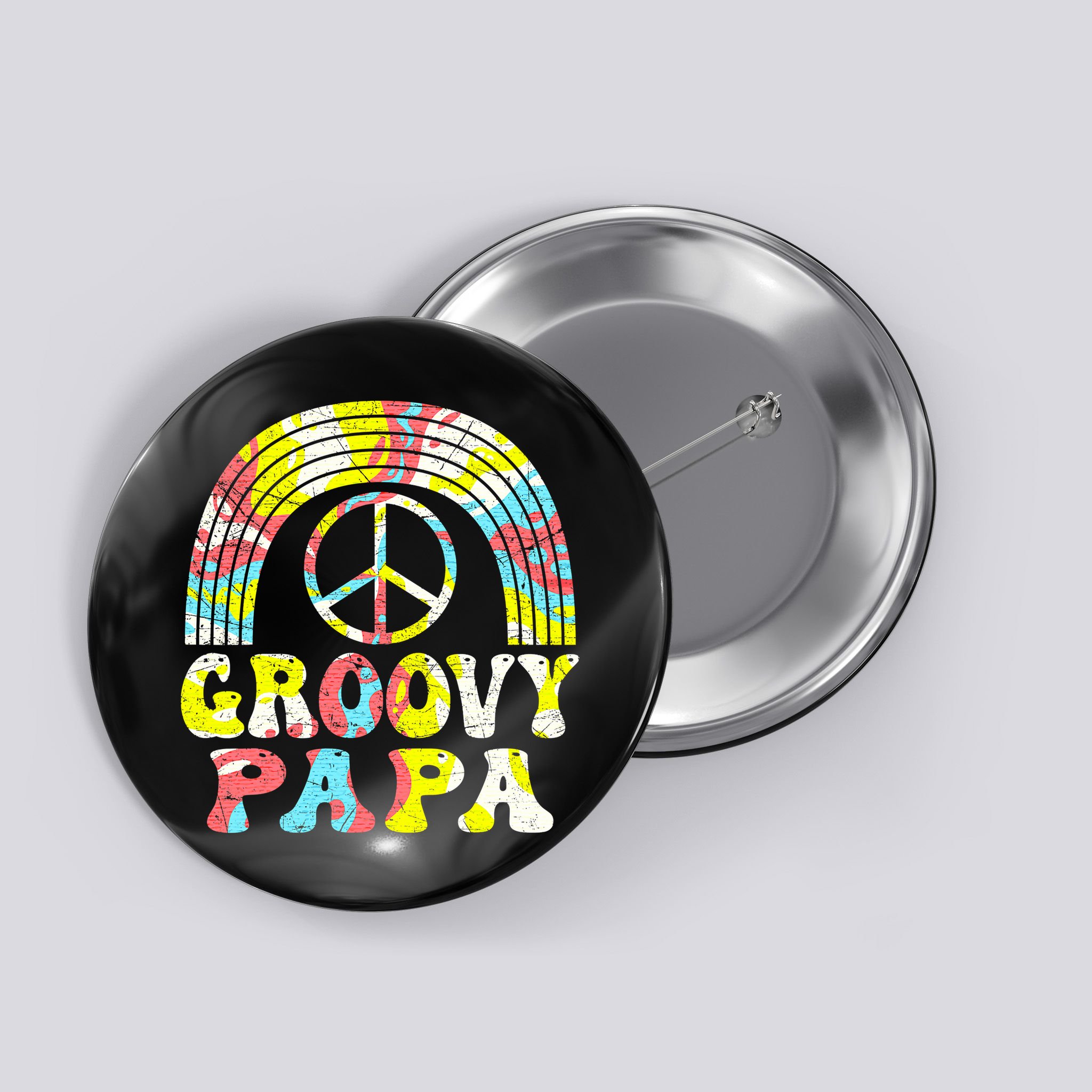 Groovy Papa 70s Aesthetic Nostalgia 1970s Retro Groovy Dad Button