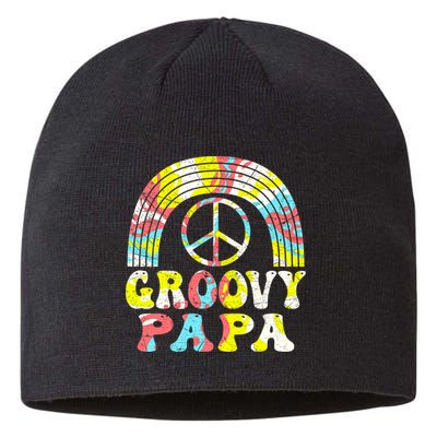 Groovy Papa 70s Aesthetic Nostalgia 1970s Retro Groovy Dad Sustainable Beanie
