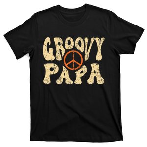 Groovy Papa 70s Aesthetic Nostalgia 1970's Retro Dad T-Shirt